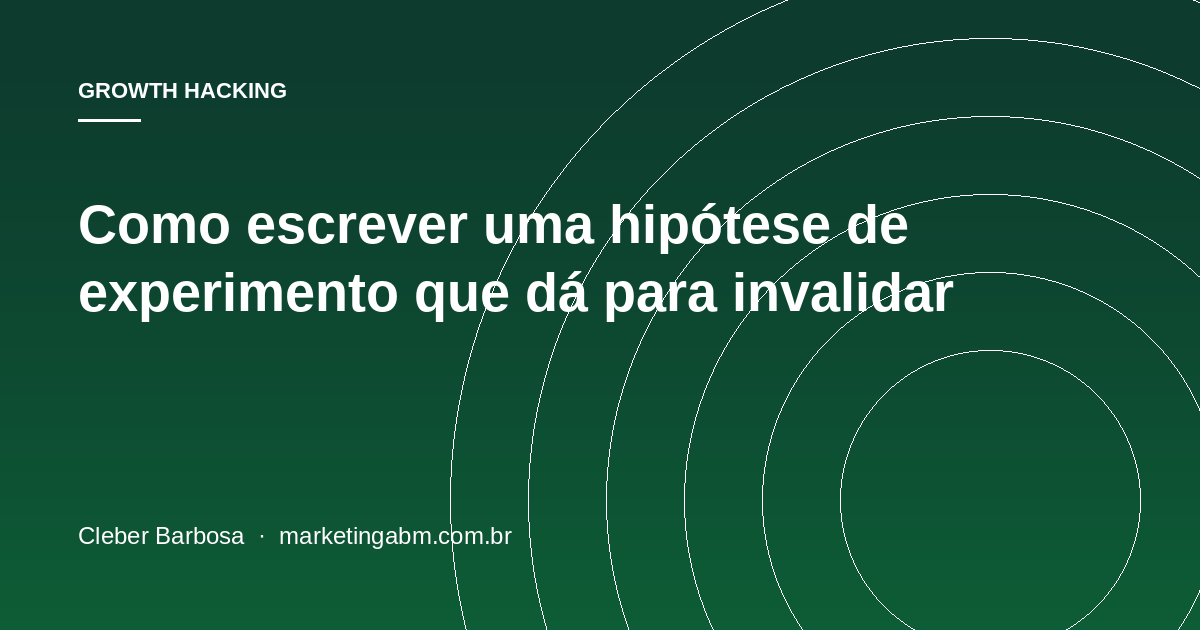 Montando um processo de experimentação que sobrevive ao terceiro mês — capa do artigo