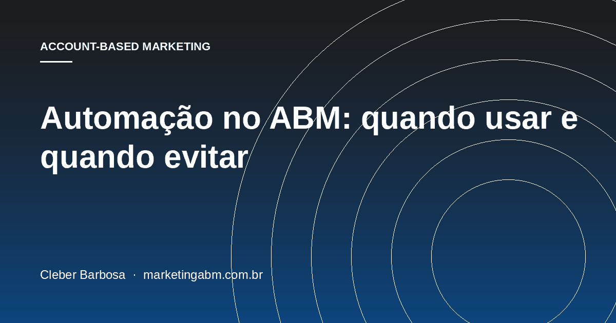 Automação no ABM: quando usar e quando evitar — capa do artigo