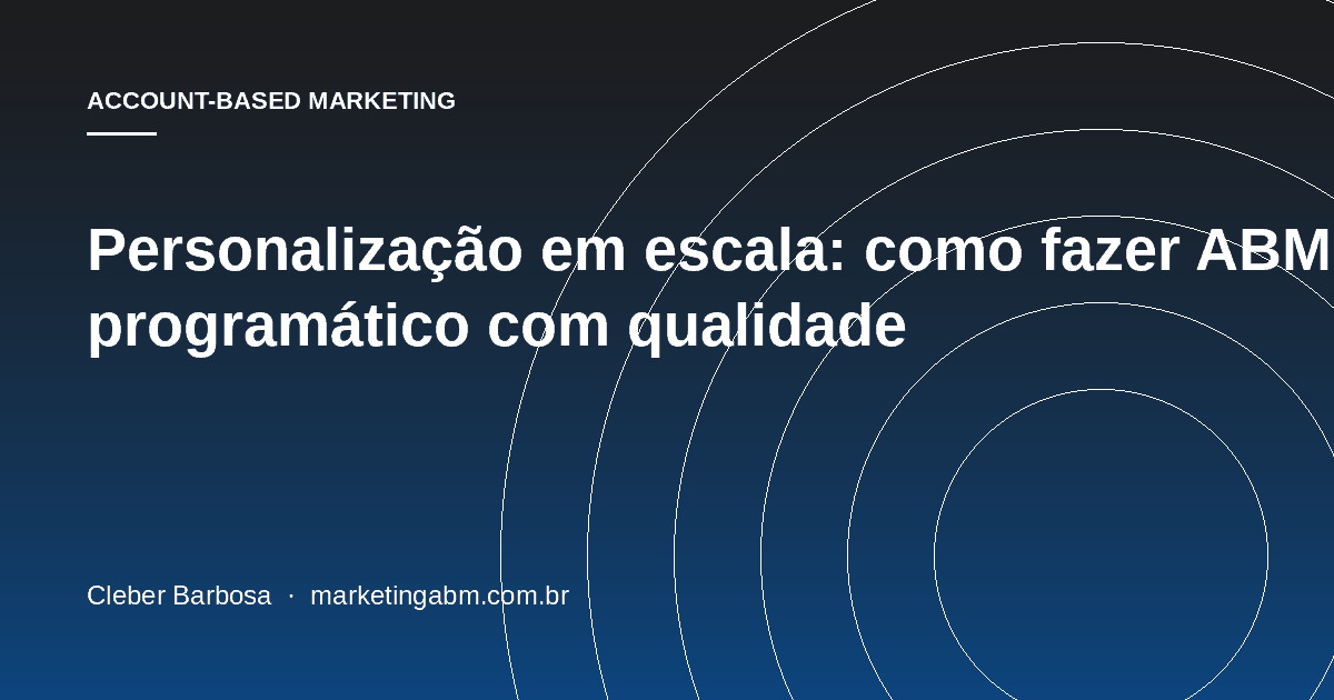 Personalização em escala: como fazer ABM programático com qualidade — capa do artigo