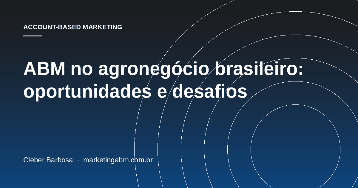 ABM no agronegócio brasileiro: oportunidades e desafios — capa do artigo