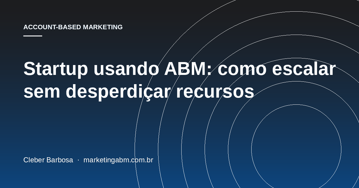 Startup usando ABM: como escalar sem desperdiçar recursos — capa do artigo