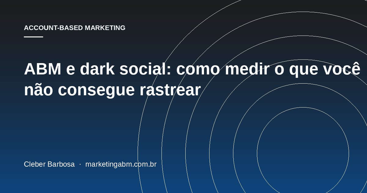 ABM e dark social: como medir o que você não consegue rastrear — capa do artigo