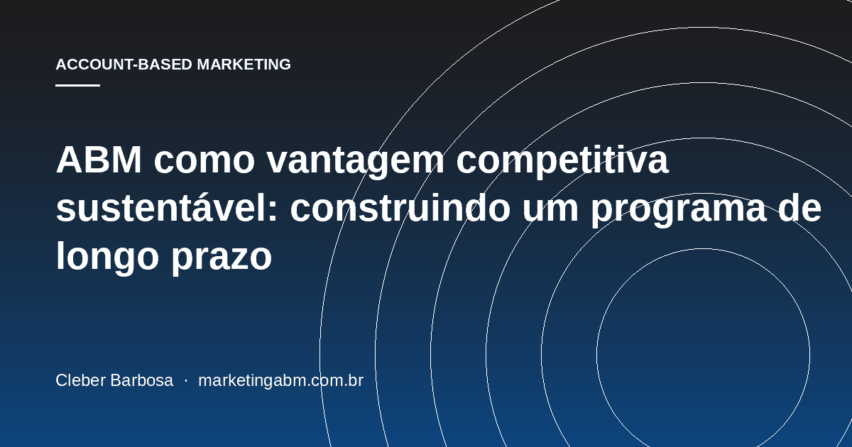 ABM como vantagem competitiva sustentável: construindo um programa de longo prazo — capa do artigo